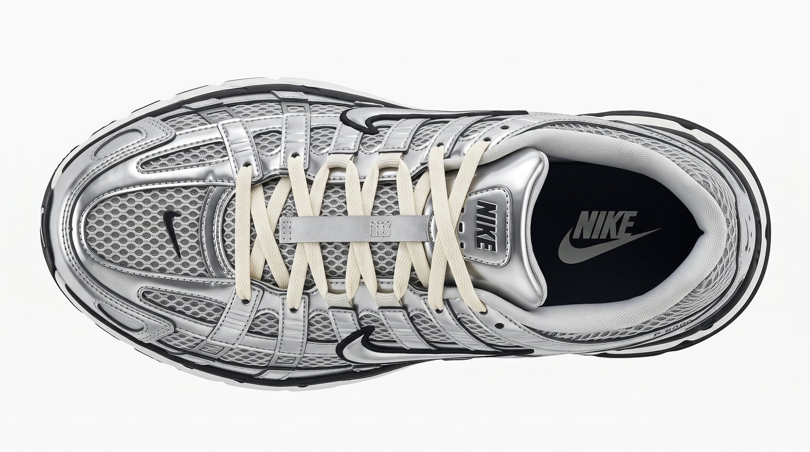 Nike P-6000 Metallic Silver desde arriba